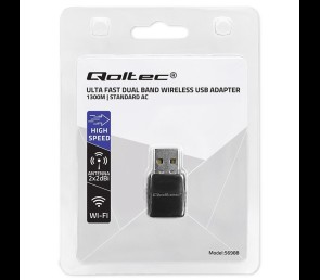Adapter WiFi Qoltec Mini 1300Mbps USB 3.0 szybki bezprzewodowy
