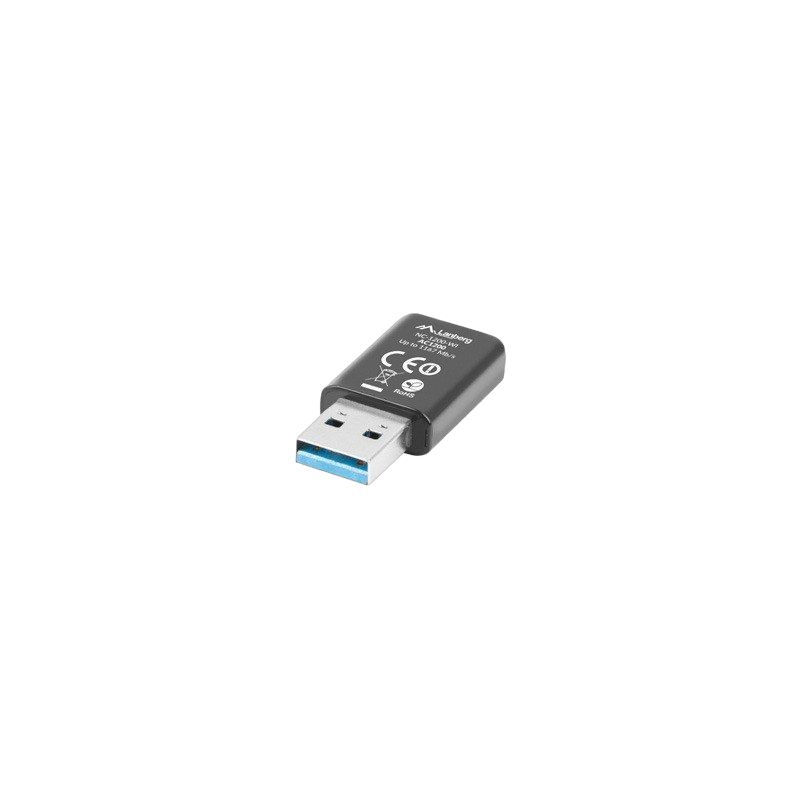 Karta sieciowa USB AC1200 Lanberg NC-1200-WI dual z szybkim WiFi 5GHz Karta sieciowa USB AC1200 Lanberg NC-1200-WI dual z szybkim WiFi 5GHz