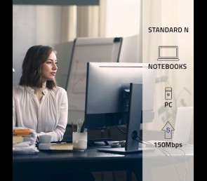 Qoltec Mini Adapter Wi-Fi BT 4 USB 150Mbps kompaktowy 2w1