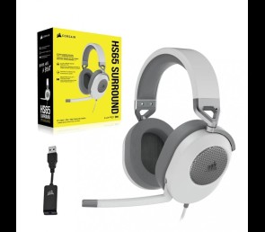 Słuchawki Corsair HS65 Surround białe gamingowe z Dolby Audio 7.1