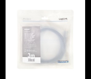 Kabel HDMI 2.1 LogiLink 8K 60Hz aluminiowy 3m wysoka szybkość transmisji