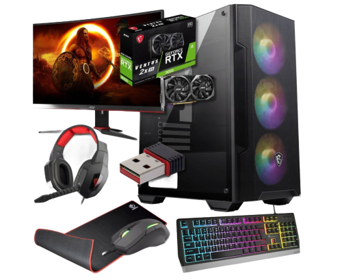 Zestaw BSG Striker V14 AMD Ryzen 5 NVIDIA GeForce RTX 3050 64GB DDR4 1000GB SSD Windows 11 Pro