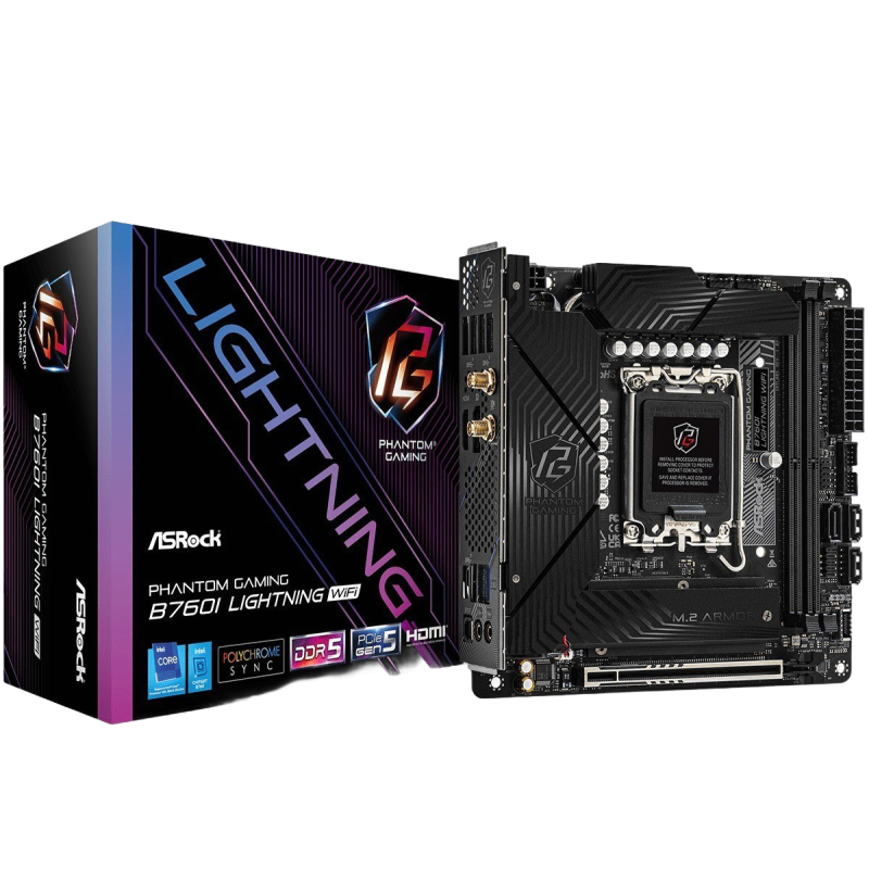 Płyta główna ASRock B760I LIGHTNING WIFI LGA1700 mITX DDR5 Płyta główna ASRock B760I LIGHTNING WIFI LGA1700 mITX DDR5