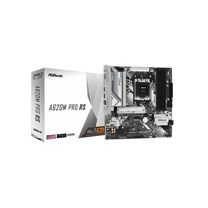 Płyta główna ASRock A620M PRO RS AM5 DDR5 HDMI DP mATX wydajna Płyta główna ASRock A620M PRO RS AM5 DDR5 HDMI DP mATX wydajna