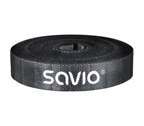 Savio Organizer na kable OC-07 taśma Velcro 10m czarna 14mm