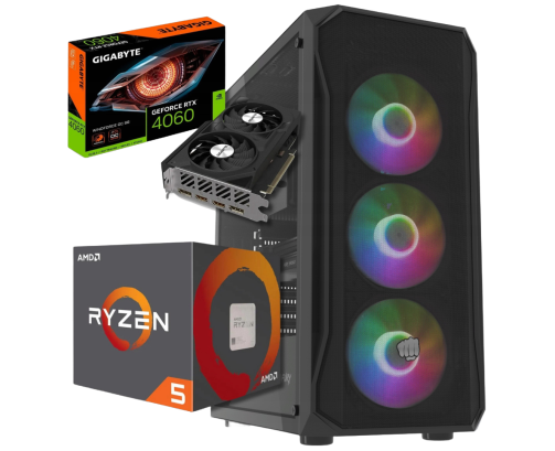 BSG Raptor V25 AMD Ryzen 5 NVIDIA GeForce RTX 4060 16GB DDR4 512GB SSD Windows 11 Pro