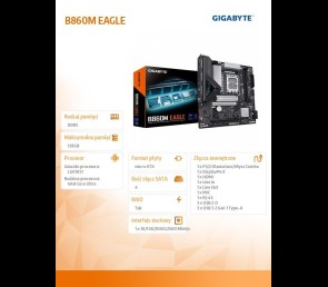 Gigabyte B860M EAGLE płyta główna DDR5 z PCIe 5.0 i AI Perfdrive