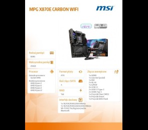 MSI MPG X870E CARBON WIFI ATX płyta główna do procesorów AMD DDR5