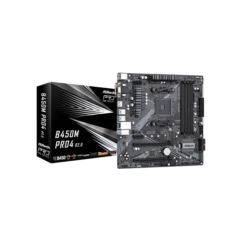 Płyta główna ASRock B450M Pro4 R2.0 AMD Ryzen DDR4 gamingowa z RGB Płyta główna ASRock B450M Pro4 R2.0 AMD Ryzen DDR4 gamingowa z RGB