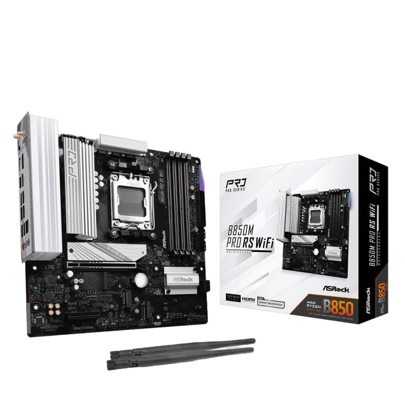 Płyta główna ASRock B850M PRO RS WIFI AM5 DDR5 mATX wydajna z WiFi Płyta główna ASRock B850M PRO RS WIFI AM5 DDR5 mATX wydajna z WiFi