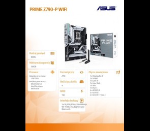 Płyta główna Asus PRIME Z790-P WIFI nowoczesna ATX DDR5 LGA1700