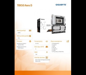 Płyta główna Gigabyte TRX50 AERO D sTR5 4DDR5 eATX z Wi-Fi 7