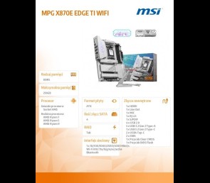 Płyta główna MSI MPG X870E EDGE TI WIFI AM5 4DDR5 ATX gamingowa