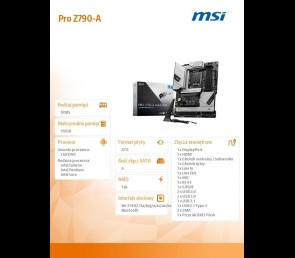 Płyta główna MSI PRO Z790-A MAX WIFI s1700 DDR5 ATX z HDMI i DisplayPort