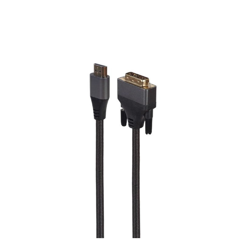 Kabel HDMI do DVI 1.8m pozłacane końcówki nylonowy oplot Kabel HDMI do DVI 1.8m pozłacane końcówki nylonowy oplot