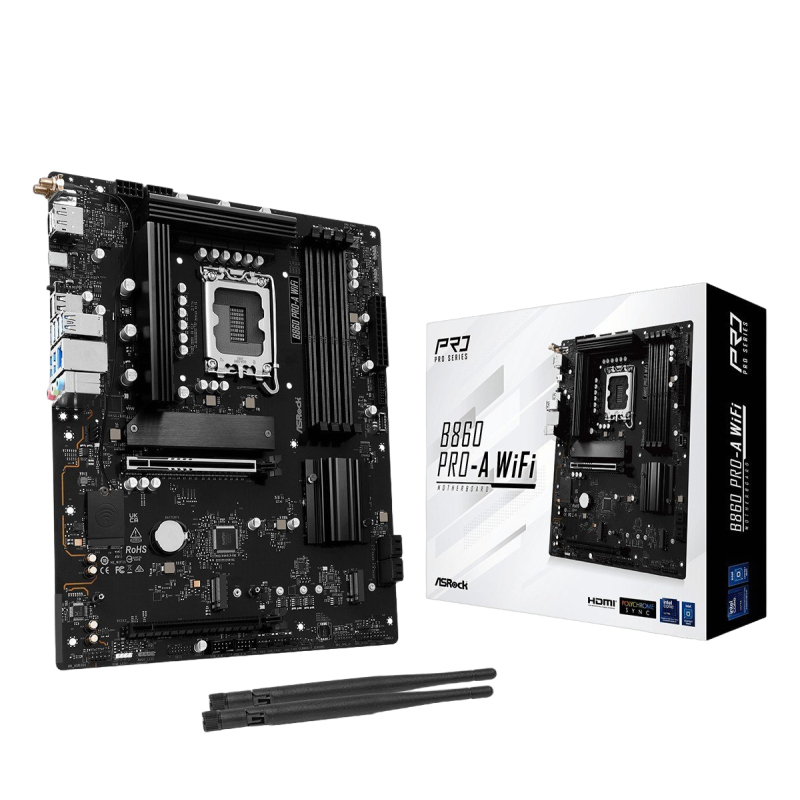 Płyta główna ASRock B860 PRO-A WIFI ATX DDR5 4x sloty WiFi 6E Płyta główna ASRock B860 PRO-A WIFI ATX DDR5 4x sloty WiFi 6E