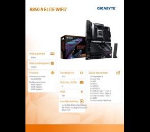 Płyta główna Gigabyte B850 A ELITE WIFI7 z DDR5 i AMD AM5 wydajna gamingowa