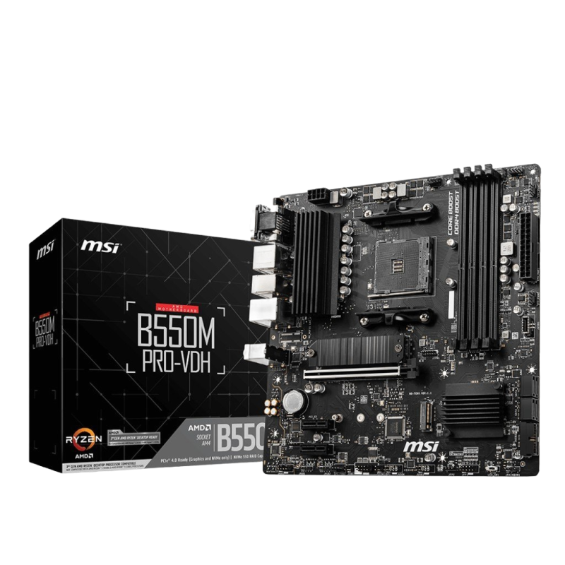 Płyta główna MSI B550M PRO-VDH AM4 4DDR4 HDMI DP VGA mATX wydajna Płyta główna MSI B550M PRO-VDH AM4 4DDR4 HDMI DP VGA mATX wydajna