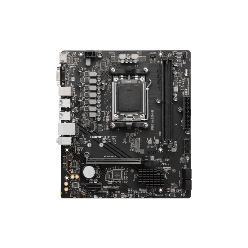 Płyta główna MSI PRO A620M-B AM5 DDR5 HDMI mATX wydajna Płyta główna MSI PRO A620M-B AM5 DDR5 HDMI mATX wydajna