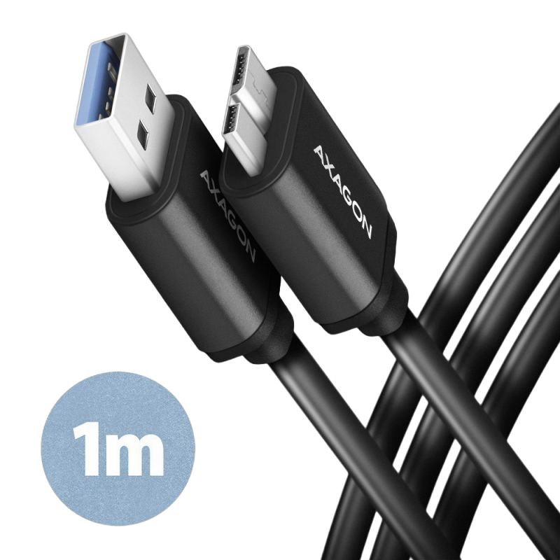 Kabel AXAGON BUMM3-AM10AB MicroB USB USB-A 3.2 Gen1 1m 3A wytrzymały Kabel AXAGON BUMM3-AM10AB MicroB USB USB-A 3.2 Gen1 1m 3A wytrzymały