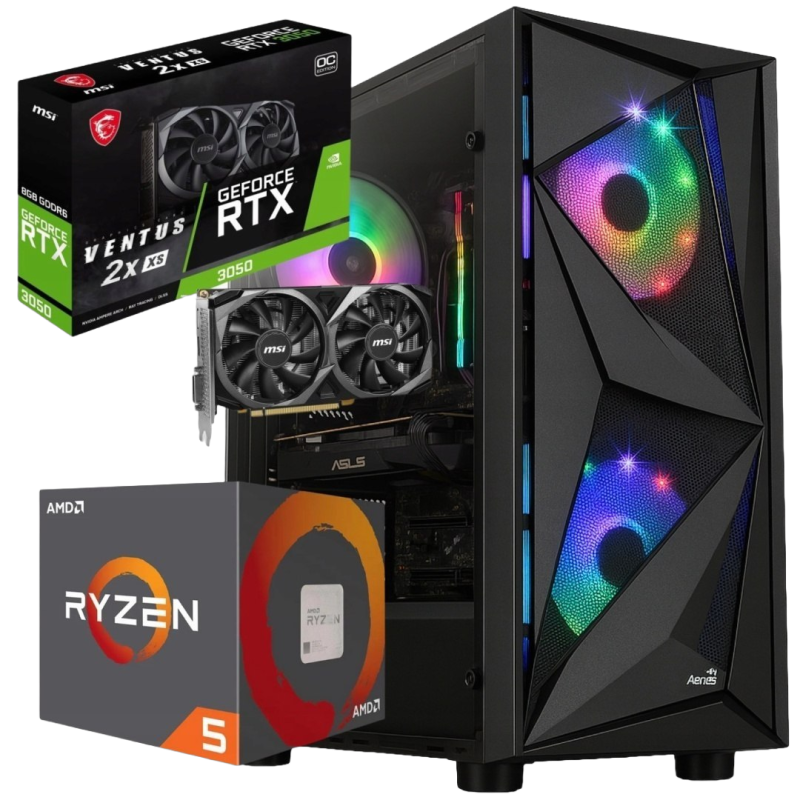 BSG Striker V13 AMD Ryzen 5 NVIDIA GeForce RTX 3050 32GB DDR4 256GB SSD Windows 11 Pro