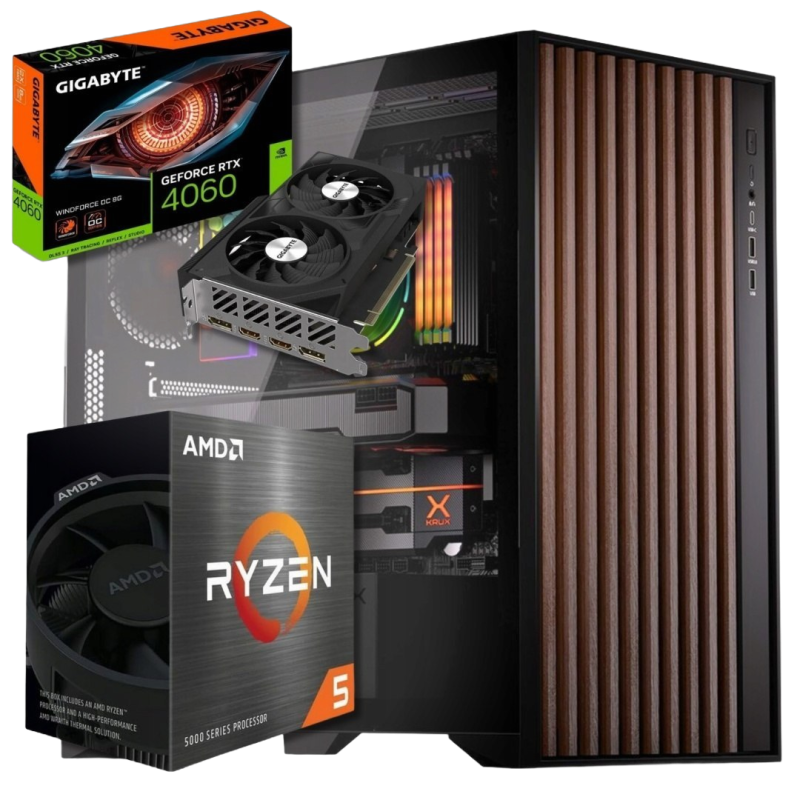 BSG Raptor V20 AMD Ryzen 5 NVIDIA GeForce RTX 4060 16GB DDR4 2000GB SSD Windows 11 Pro