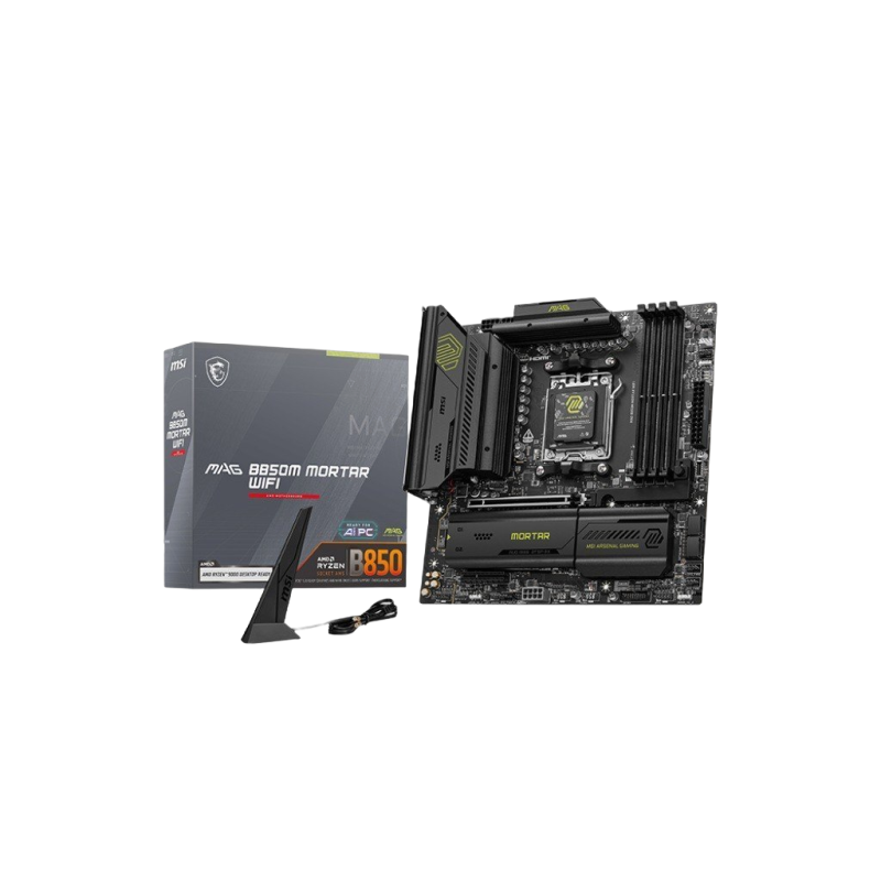 MSI Płyta główna MAG B850M MORTAR WIFI AM5 mATX 4DDR5 wydajna MSI Płyta główna MAG B850M MORTAR WIFI AM5 mATX 4DDR5 wydajna
