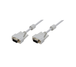 Kabel danych VGA 3m szary 2xferryt ekranowany męski D-sub