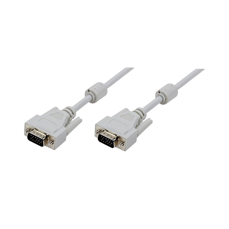Kabel danych VGA 3m szary 2xferryt ekranowany męski D-sub Kabel danych VGA 3m szary 2xferryt ekranowany męski D-sub