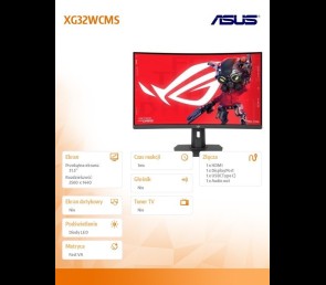 Monitor Asus ROG Strix XG32WCMS 32 cale zakrzywiony 280Hz HDR USB-C