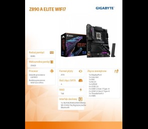 Płyta główna Gigabyte Z890 A ELITE WIFI7 szybka z przewodowym i bezprzewodowym