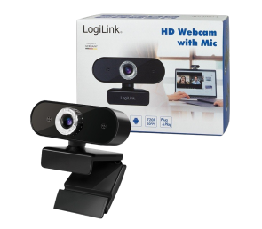 Kamera internetowa LogiLink HD 720p z mikrofonem USB czarna
