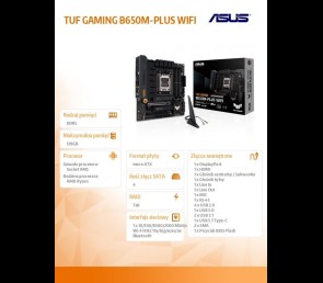 Płyta główna Asus TUF GAMING B650M-PLUS WIFI AM5 mATX 4x DDR5
