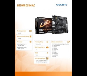Płyta główna Gigabyte B550M DS3H AC R2 WiFi szybka microATX AM4 DDR4