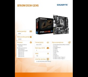Płyta główna Gigabyte B760M DS3H Gen5 mATX DDR5 PCIe 5.0