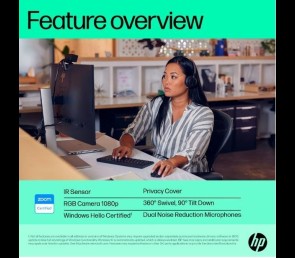 Kamera HP 625 FHD czarna z funkcjami AI i USB