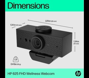Kamera HP 625 FHD czarna z funkcjami AI i USB