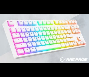 Rampage GHOST Klawiatura mechaniczna TKL biała Huano Red RGB Pudding