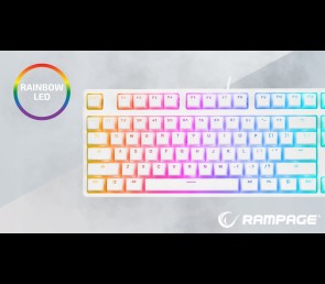 Rampage GHOST Klawiatura mechaniczna TKL biała Huano Red RGB Pudding