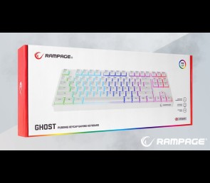 Rampage GHOST Klawiatura mechaniczna TKL biała Huano Red RGB Pudding