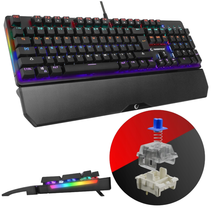Rampage KB-R86 UMBRA klawiatura mechaniczna gaming RGB Blue Switch czarna Rampage KB-R86 UMBRA klawiatura mechaniczna gaming RGB Blue Switch czarna
