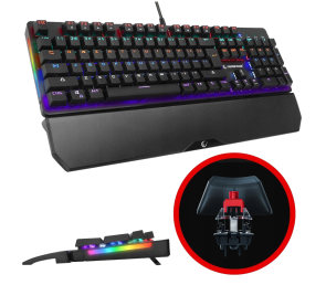 Rampage KB-R86 UMBRA Klawiatura mechaniczna Red Switch RGB czarna gaming