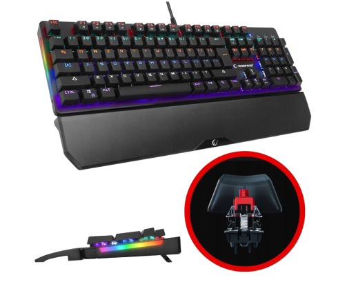 Rampage KB-R86 UMBRA Klawiatura mechaniczna Red Switch RGB czarna gaming