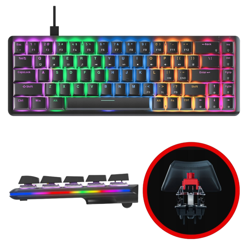 Rampage Klawiatura Mechaniczna REBEL niskoprofilowa gaming podświetlana Rampage Klawiatura Mechaniczna REBEL niskoprofilowa gaming podświetlana