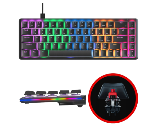 Rampage Klawiatura Mechaniczna REBEL niskoprofilowa gaming podświetlana