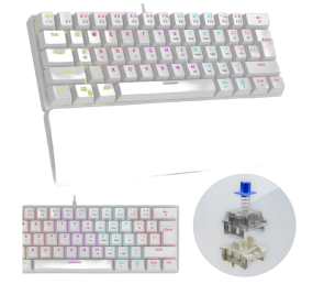 Rampage Plower K60 Klawiatura Mechaniczna biała gamingowa RGB Blue Switch