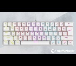 Rampage Plower K60 Klawiatura Mechaniczna biała gamingowa RGB Blue Switch