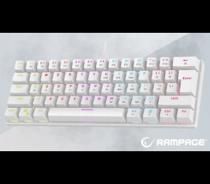 Rampage Plower K60 Klawiatura Mechaniczna biała gamingowa RGB Blue Switch