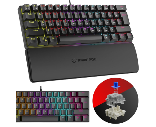 Rampage Plower K60 klawiatura mechaniczna gaming Blue Switch czarna