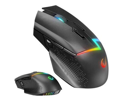 Mysz Rampage DROP M3 gaming bezprzewodowa 1000Hz RGB czarna ergonomiczna
